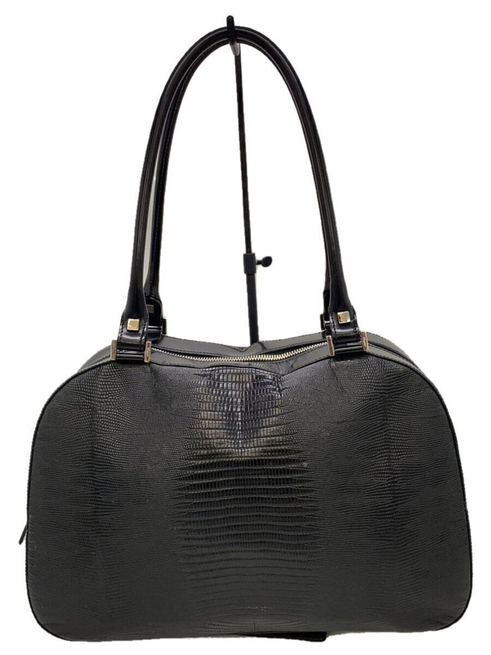 Salvatore Ferragamo Handbag Leather Black Animal